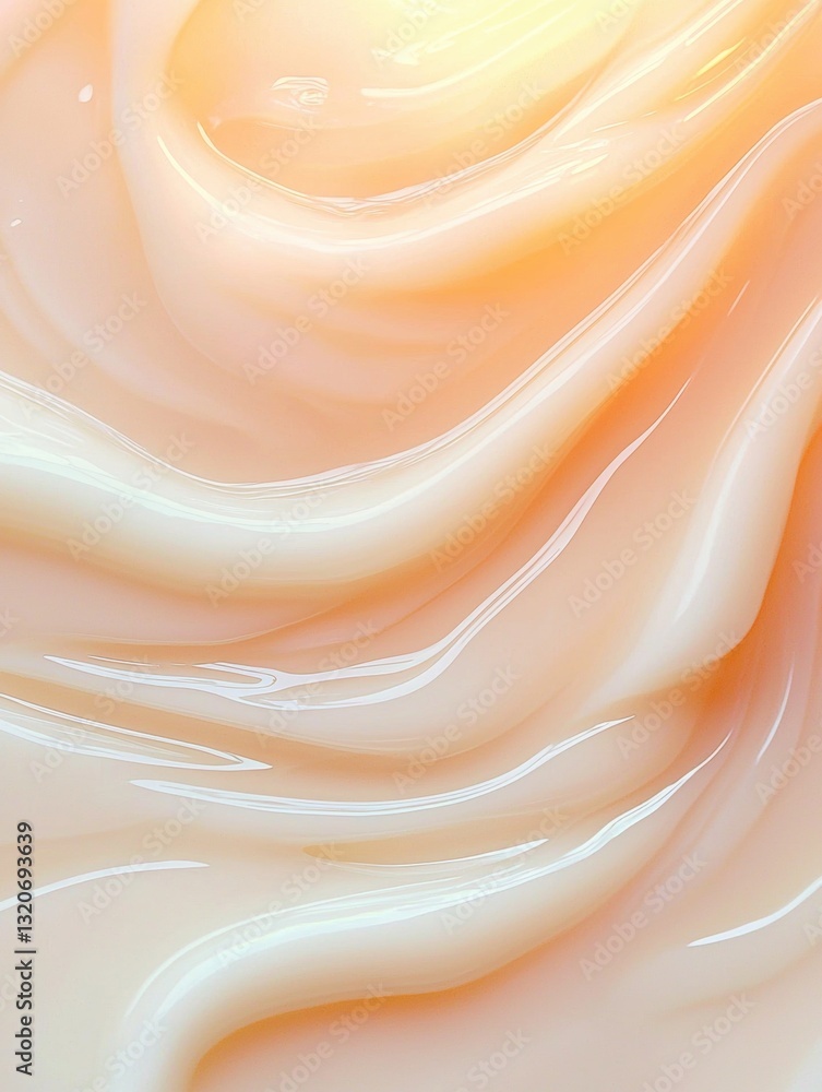 Poster abstract background with a smooth and fluid texture. the colors are predominantly peach and white, w
