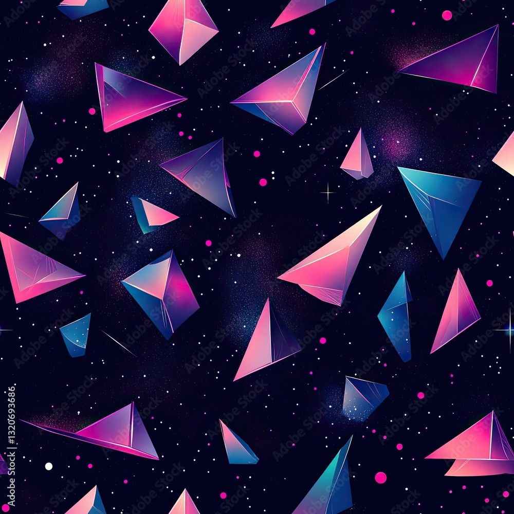 Poster cosmic nebula seamless pattern sharp angular shapes for trendy designs