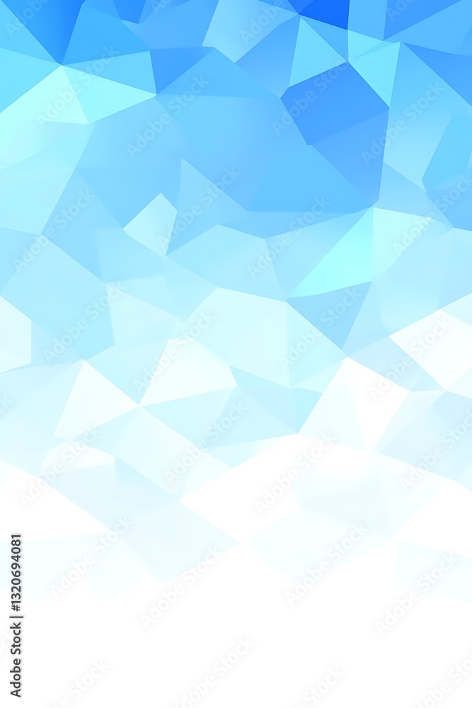Poster serene blue polygonal gradient background with triangular facets
