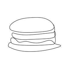 Continuous line drawing Big international hamburger day line art Fast food Vector illustration