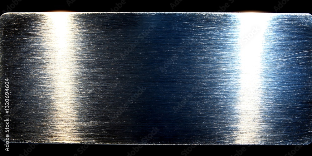 Poster shiny metal texture with horizontal linear details and light reflections