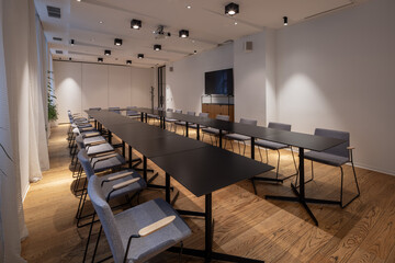 Interior of a conference room in a hotel