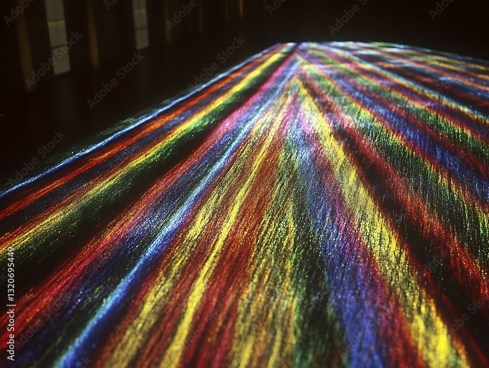 Poster spectacular color spectrum light patterns illuminating the darkened floor
