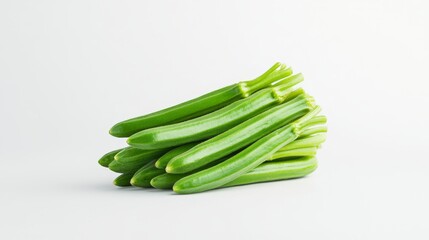 Fresh green zucchini on a white background