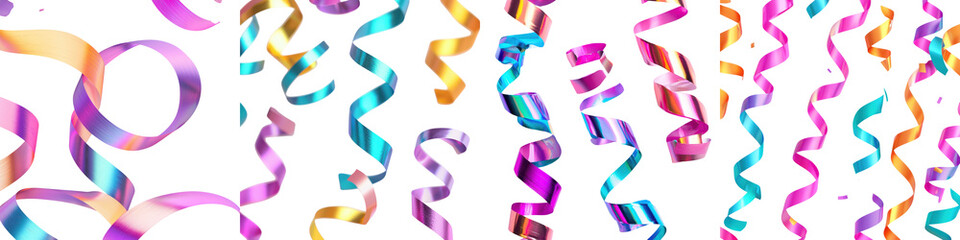 Fototapeta premium Vibrant and lively background featuring a dynamic display of colorful confetti ribbons and streamers This cheerful and festive scene is perfect for birthday parties holiday events