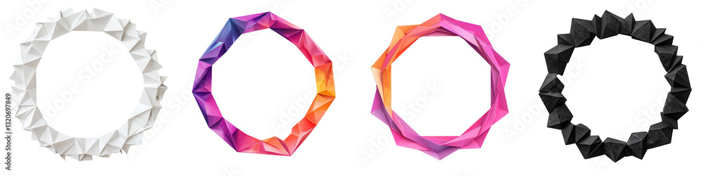 Poster colorful abstract geometric polygon art shapes background design for digital branding and advertisin