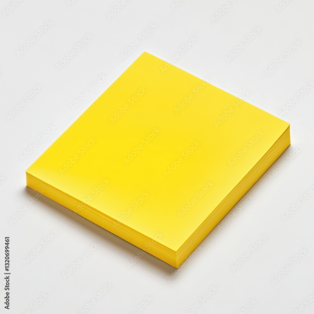 Poster bright yellow sticky note pad placed on a flat surface, ideal for organization and reminders in any 