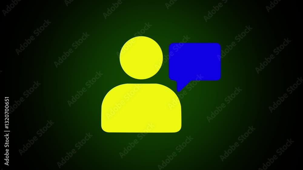 Poster abstract profile notification icon animation on black background. 4k animation.