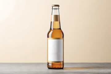 Beer bottle mockup with a blank label. Ideal for branding, craft beer label design, and product presentation.