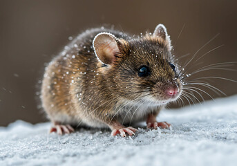 Mouse Sitting with Detailed Fur

