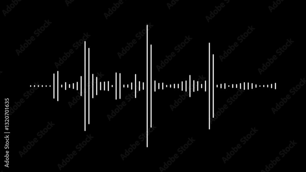 Aufkleber sound waveform. sound audio waves isolated on black background. seamless loop animation.4k animation