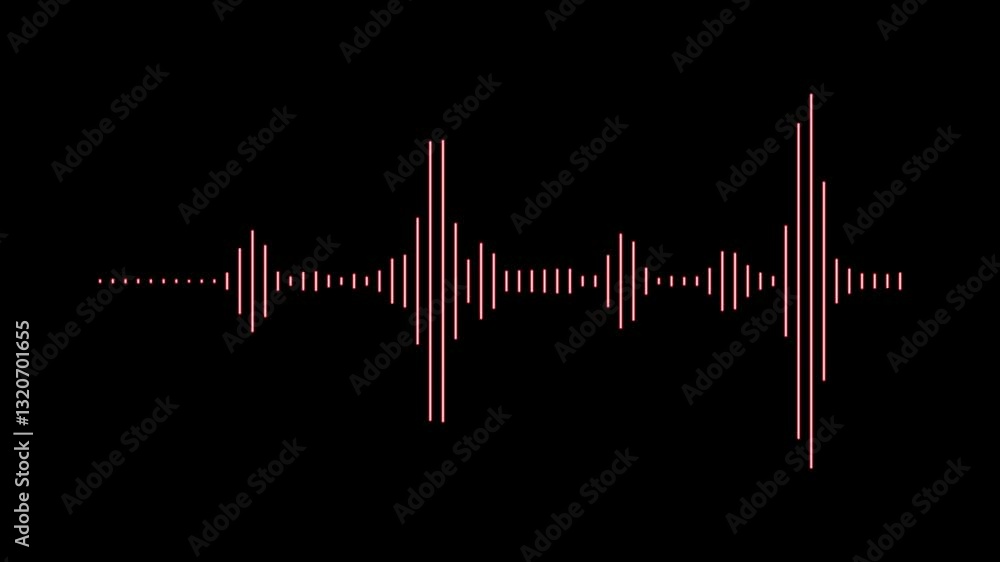 Aufkleber sound waveform. sound audio waves isolated on black background. seamless loop animation.4k animation