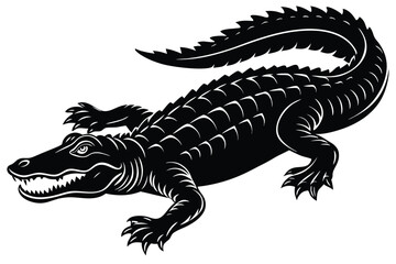 Fototapeta premium crocodile silhouette vector illustration