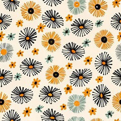 colorful pattern  of various flowers 