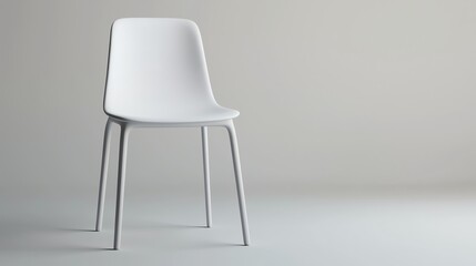 Simple White Chair Isolated on Clean Background for Furniture Design
