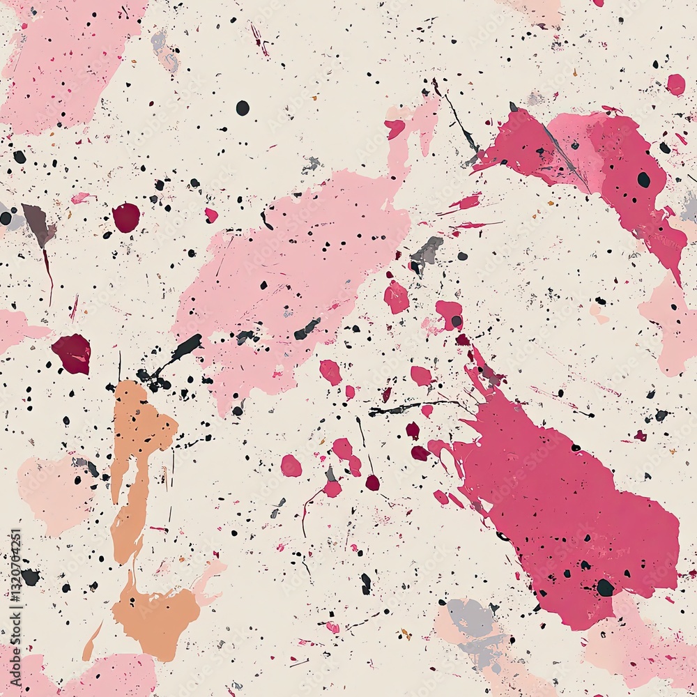 Poster organic spatter seamless pattern design with natural tones for textile and web use