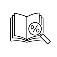 Tax line vector icon. Accounting illustration sign collection. Finance and interest symbol or logo.