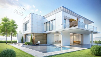 Architect's Dream: Minimalist White House Blueprint Moving to Auction - Stock Photo