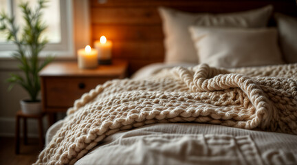 Obraz premium close shot the bed calm 