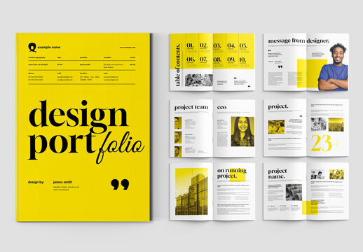 Design Portfolio With Yellow Background