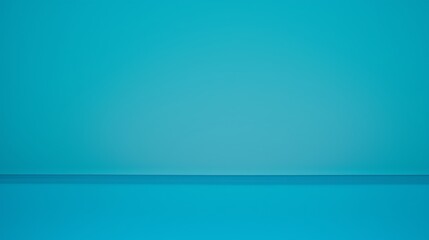 Turquoise gradient background with smooth horizon line. Minimalist ocean scene with soft transition. Modern design element with teal shades. Clean layout with aquatic tones.