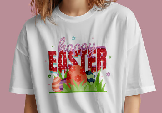 Festive Happy Easter Tshirt Design Template
