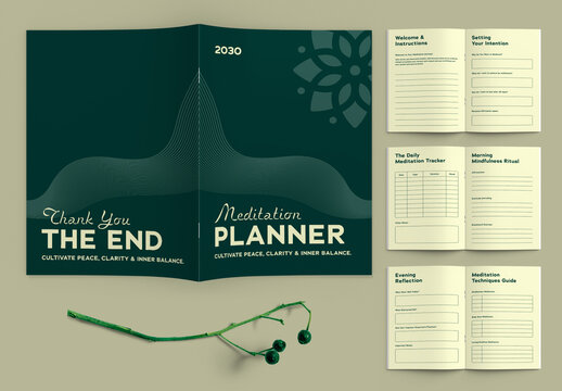 Mindful Meditation Planner Template Design