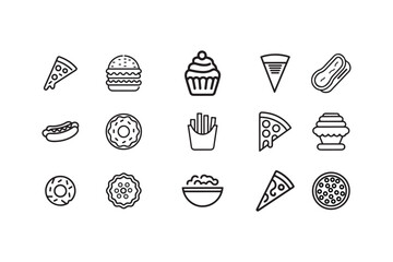  a vector illustration of a food icon set.
