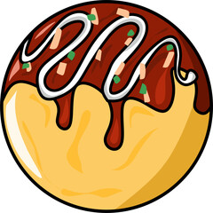 vector illustration of a takoyaki