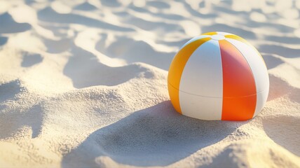 Obraz premium Colorful beach ball in the sand