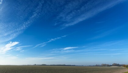 a clear blue sky with just a few high level stratus clouds on a calm spring morning outdoor scenes calm weather