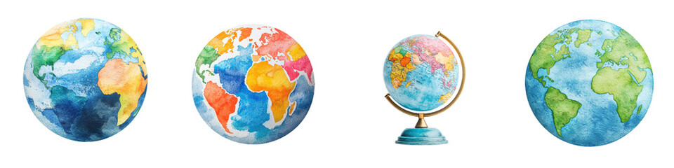 Fototapeta premium A collection of various and representations of the Earth s globe showcasing the diverse geographic features cultures and landscapes of our planet These images can be used for educational informative