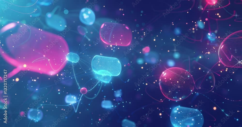 Aufkleber abstract digital background. abstract glowing message bubbles. social media or online communication 