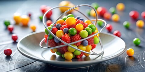 Atomic Food: Delicious 3D Orbital Model of Atom, Physics Science Food Photography