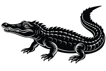 Obraz premium Alligator straight tail silhouette