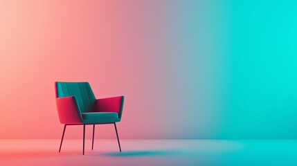 Obraz premium Elegant Armchair in Gradient Light Interior Minimalist Furniture Design