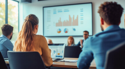 Group of young professionals on training in a modern office