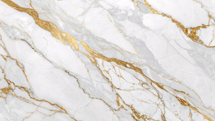 Naklejka premium White Marble with Gold Veins - Luxurious Abstract Texture