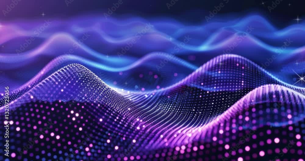 Poster abstract glowing wave lines. abstract technology background with glowing network connections. modern