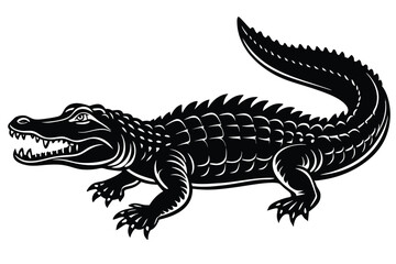 Fototapeta premium Alligator straight tail silhouette