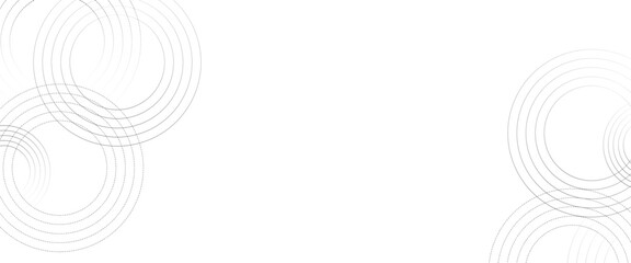 Vector digital future technology concept. Abstract white background with black circle rings.