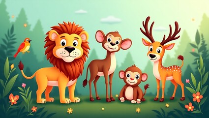 Fototapeta premium animals in the forest and wild animals collection