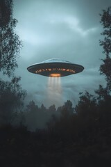 Fototapeta premium UFO, Generative AI 
