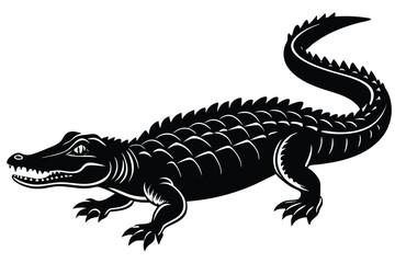 Fototapeta premium Crocodile and alligator silhouette