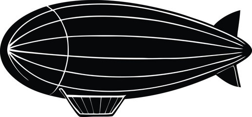 Black and White Zeppelin Graphic Vector Art Illustration Design © Minara