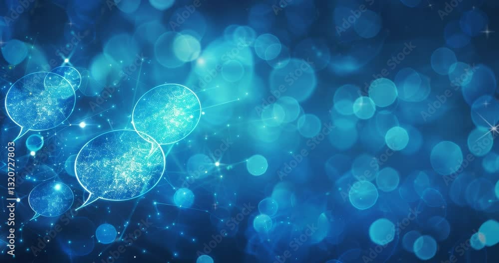 Poster abstract digital background. abstract glowing message bubbles. social media or online communication 