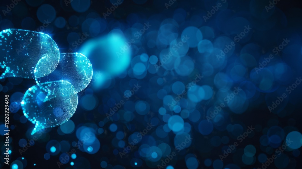 Aufkleber abstract digital background. abstract glowing message bubbles. social media or online communication 