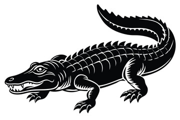 Obraz premium Crocodile and alligator silhouette