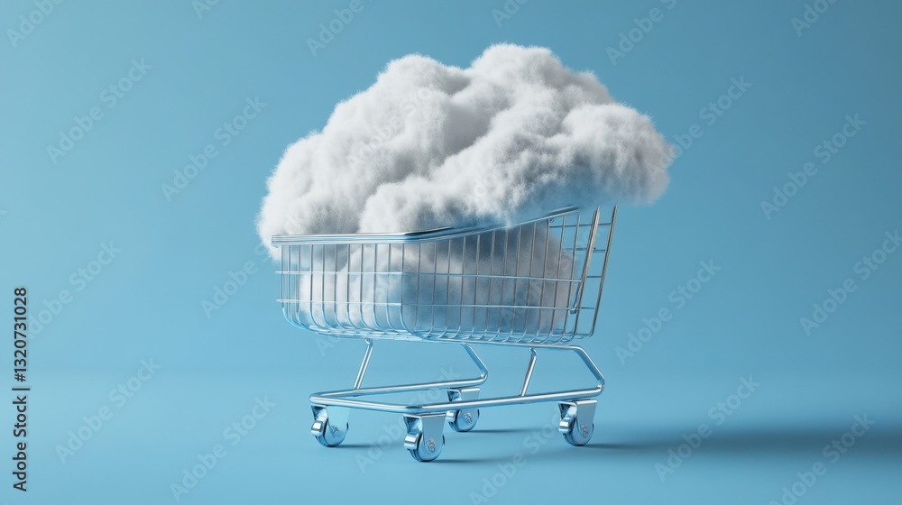 Aufkleber a digital rendering of cloud technology transforming e-commerce and online transactions