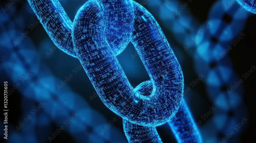 Poster a digital representation of blockchain tokenization securing digital assets and nft ownership